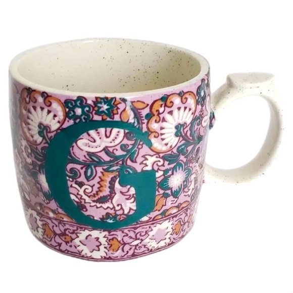 Anthropologie Monogram Letter G Floral Paisley
Ceramic Coffee Mug 12oz - Picture 1 of 4